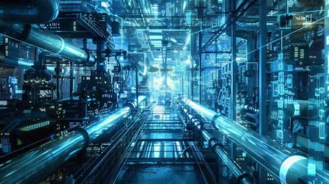 The Internet of Things IoT in manufacturing. Integration of connected devices to optimize production, maintenance, inventory, and other factory operations in the new era of Industry 4.0 