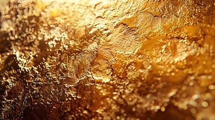 Captivating Textured Gold Surface with Shimmering Reflections and Rich Details