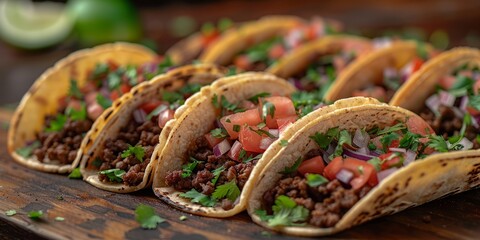 National Taco Day delicious tacos with toppings, October 4th