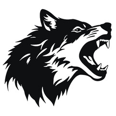 wolf silhouette  - black vector design  