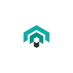 Building A,Geometric Monogram Logo. Suitable for Business sport, technology, fashion, digital And future creative Business