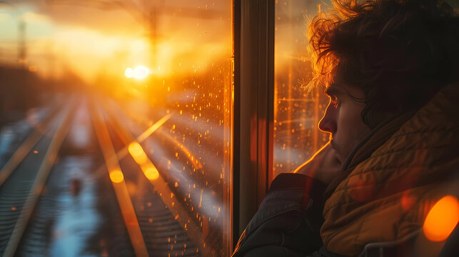 looking at the world outside the window(sunny day)