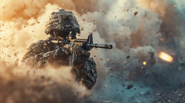 Soldier in Combat.