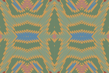 Ethnic abstract beautiful art. Ikat seamless pattern in tribal, folk embroidery, Mexican style. Aztec geometric art ornament print. Design for carpet, wallpaper, clothing, wrapping, fabric.