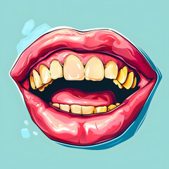 Naklejka premium illustration of a happy mouth