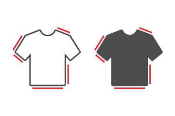 Naklejka premium t-shirt vector with size line