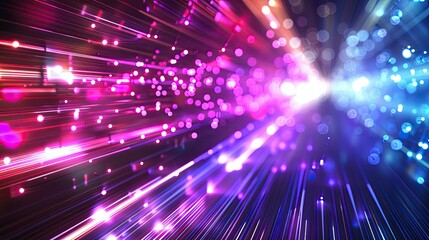 Obraz premium Abstract technology background with colorful light rays. shiny stripes