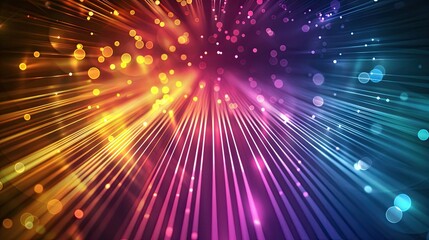 Obraz premium Abstract technology background with colorful light rays. shiny stripes