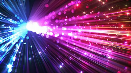 Fototapeta premium Abstract technology background with colorful light rays. shiny stripes