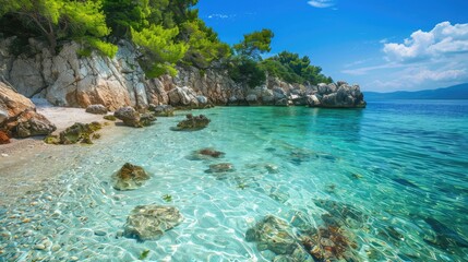 Obraz premium Beautiful Marble Beach with clear waters