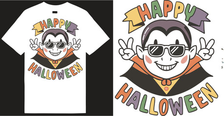 Happy Halloween T shirt design vector .