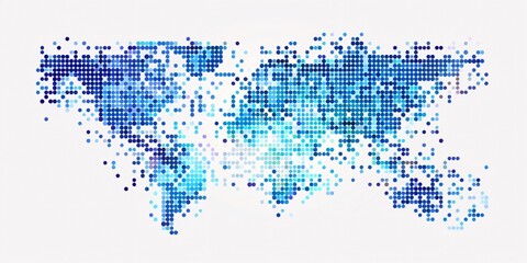 A white background with a world map marked by a single blue dot.