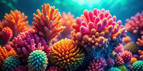 Scientific purity in a vibrant coral abstract, perfect for science-themed posters, science, purity, vibrant, coral, abstract