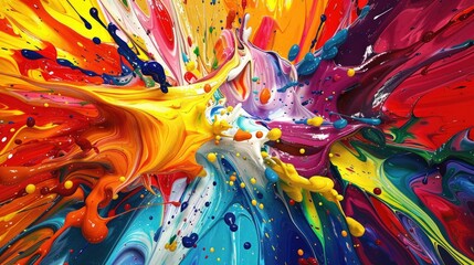 Explosion of Colorful Paints
