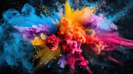 Explosion of Colorful Paints