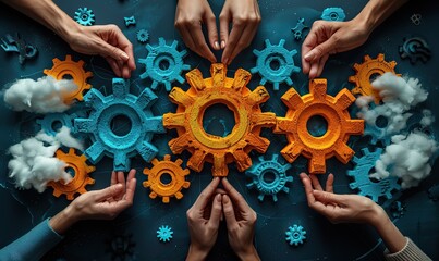 Teamwork, a concept of working together, ensures reaching the goal.