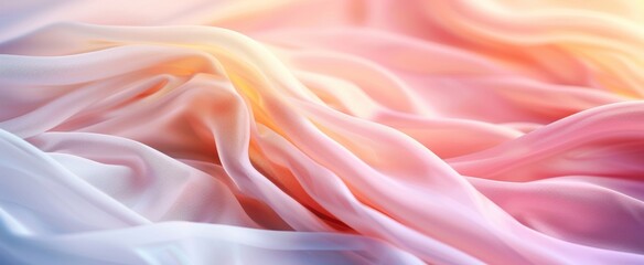 Fototapeta premium Soft pastel colored fabric texture forming abstract waves