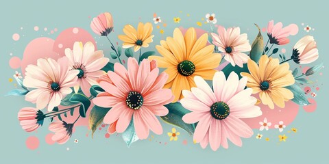 Retro floral design with inspiring text for print or clothing.