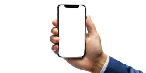 Hand Holding Smartphone PNG Photo - Isolated on White Transparent Background