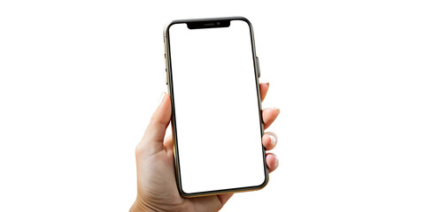 High-Quality PNG of Hand Holding Smartphone - Transparent Background
