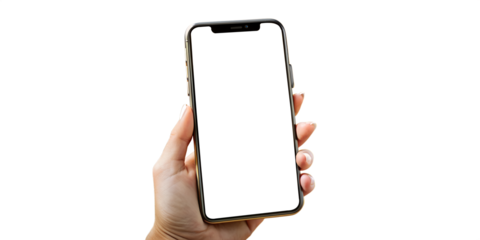 High-Quality PNG of Hand Holding Smartphone - Transparent Background