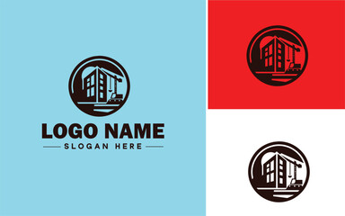 Construction icon Building Creation Development flat logo sign symbol editable vector