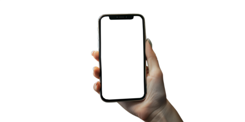 Original name(s): Isolated Hand with Smartphone - 4K PNG Image, White Background