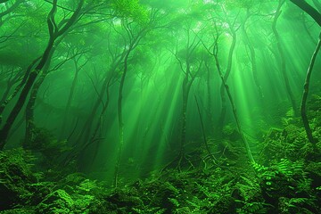 Naklejka premium The depth of dense forest UHD wallpaper