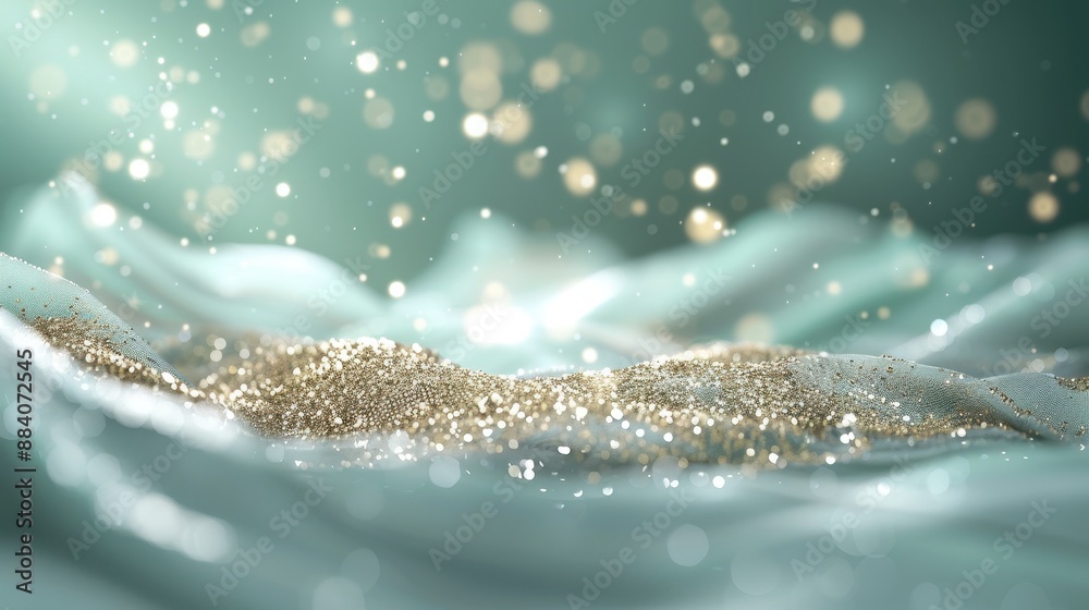 Canvas Prints a glittery blue background with a white object in the middle