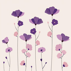 clean and sleek A simple, flat illustration of  flowers plain  background made with generative AI