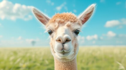 A cute baby camel with a big nose and a big smile