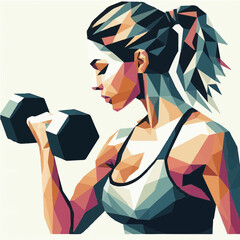 Woman lifting a dumbell