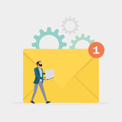 Postal service, Email marketing. Vector illustration	