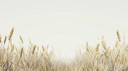 Awe inspiring photo capturing the serene and tranquil beauty of a wheat field border