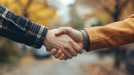 握手する二人　Generative AI	