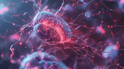 脳とインターネットのイメージ　Generative AI	