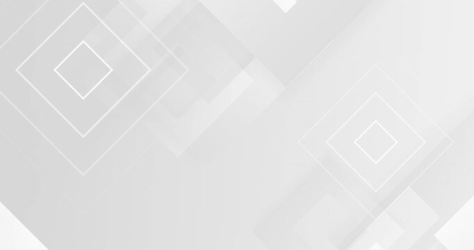 4k business light grey white seamless looped background. Squares straight shapes animation. Minimal geometric bright 3d. Technology digital BG. Back to school design template. Animated office pattern