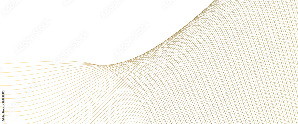 Sticker vector abstract gold line wavy dynamic gold wavy stripes of the pattern of gold lines wave element f