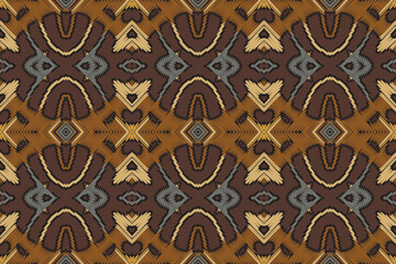 Ethnic abstract beautiful art. Ikat seamless pattern in tribal, folk embroidery, Mexican style. Aztec geometric art ornament print. Design for carpet, wallpaper, clothing, wrapping, fabric.