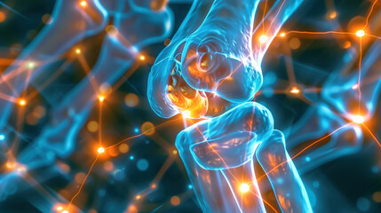 Fototapeta premium Healthy Joints and Curcumin Benefits Visualized, Holistic Health Concept, 3D Render