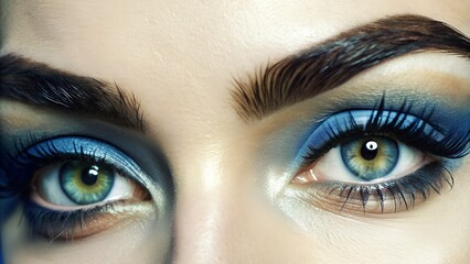 Obraz premium Close-Up of Beautifully Styled Eyebrows with Precision and Definition. Perfect for: Beauty Campaigns, Makeup Tutorials, Skincare Events