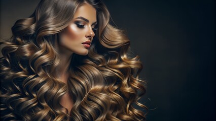 Naklejka premium High-Definition Image of Glossy and Styled Hair. Perfect for: Haircare Ads, Beauty Campaigns, Fashion Magazines