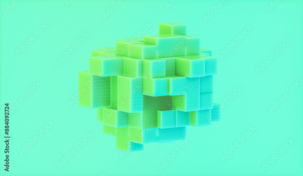 Leinwandbilder abstract futuristic innovation business technology background with isometric 3d cube. 3d rendering.
