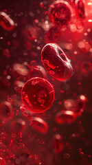 3D rendering of Robust Immunity and White Blood Cells Boosted by Vitamin C with Futuristic Hologram Display
