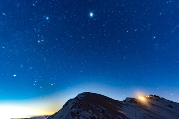 厳冬期 燕岳の夜空