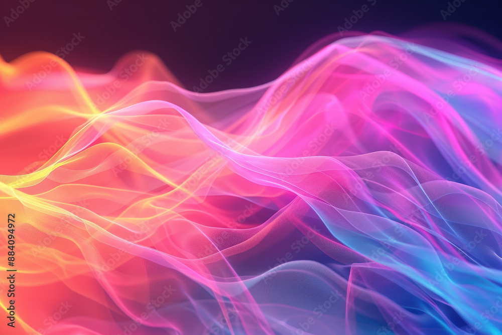 Wall mural vibrant abstract wave patterns with a mix of bright colors creating a dynamic and energetic visual e