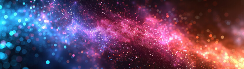 Fototapeta premium Vibrant cosmic galaxy of colorful nebula and stars, with bright pink, blue, and purple hues. Perfect for backgrounds, sci-fi themes, and artistic visuals.