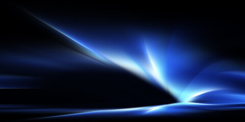 Fototapeta premium Abstract clean blue burst light lines modern background 