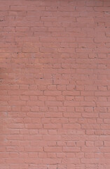 Old red brick wall background, wide panorama of masonry