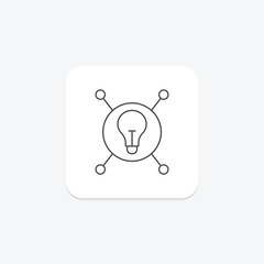 Fototapeta premium Innovation Hub thinline icon , vector, pixel perfect, illustrator file
